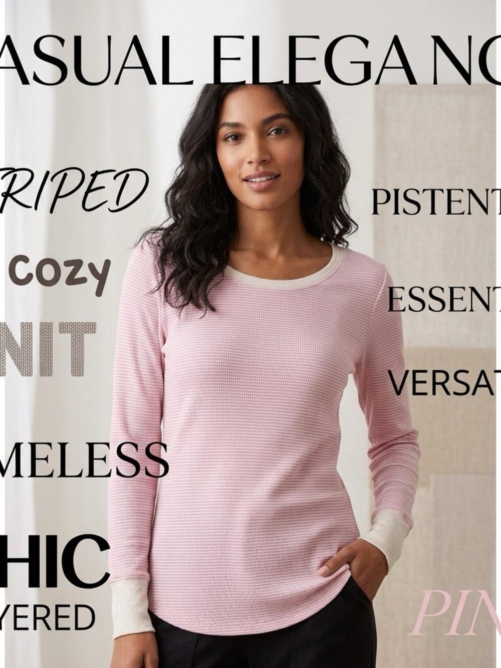 Victoria’s Secret Cozy Pink silver  Long-Sleeve knit Thermal top size small